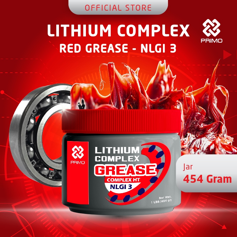 Jual PRIMO Lithium Complex Grease Gemuk Hi Temp Merah 454 gr Shopee
