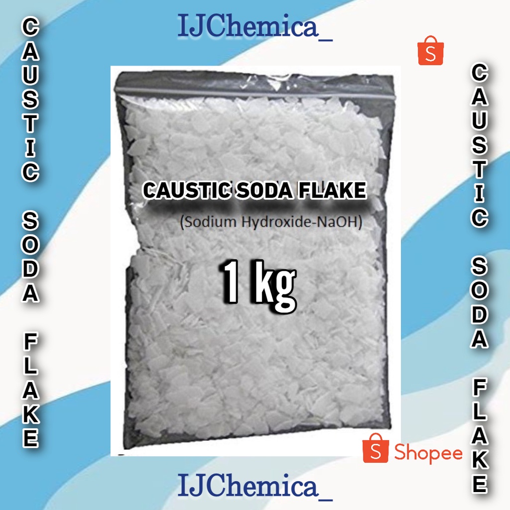 Jual CAUSTIC SODA / SODIUM HYDROXIDE / NaOH FLAKE 1 KG Soda Api