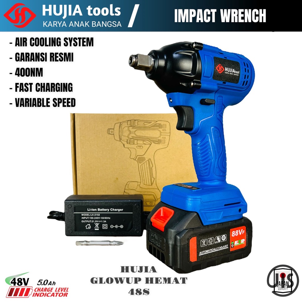 Jual Mesin Pembuka Baut Ban Roda Mobil Hujia Type Pro Vf Impact Wrench Cordless Baterai