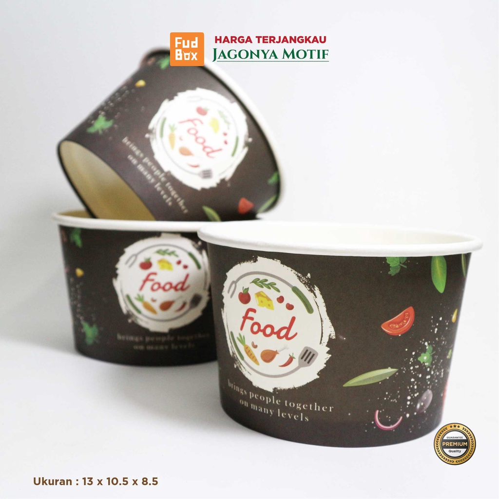 Jual Paper Bowl 800 ml + Tutup | Paper Rice Bowl Mangkok Kertas Motif ...