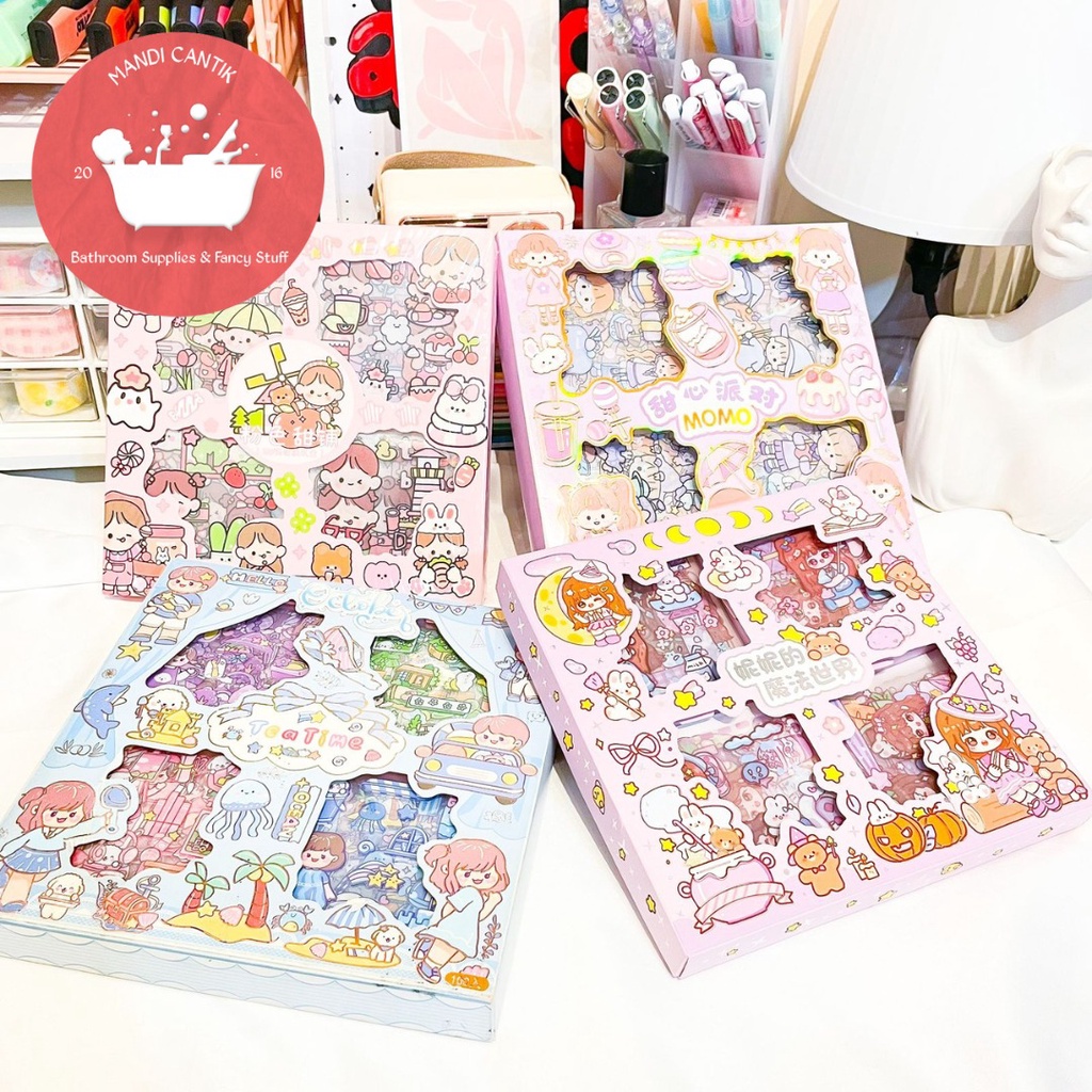 Jual Paket sticker box 400 lembar journaling journal sticker momo lucu ...