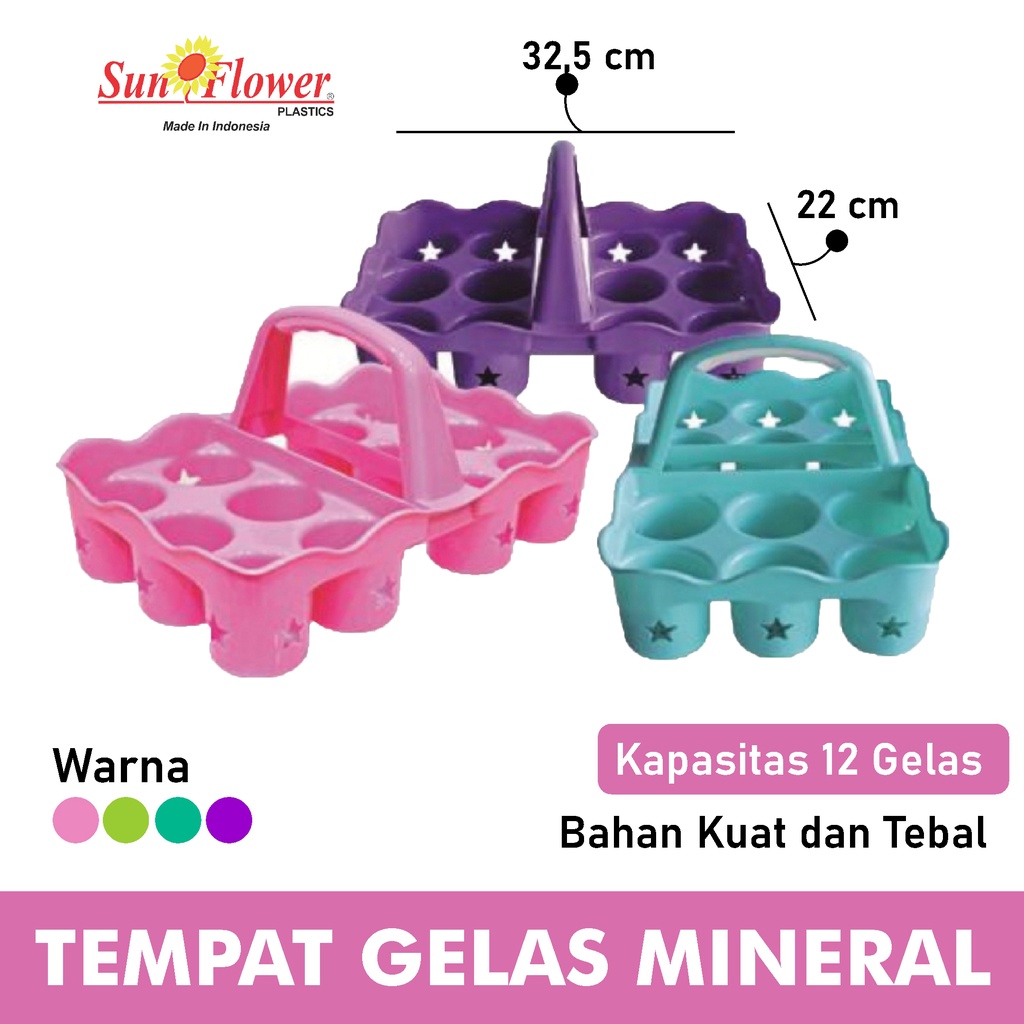 Jual Keranjang Plastik Air Mineral Rak Air Mineral 12 Cup Rak Aqua Octavea 12 Cup Sunflwoer 6212