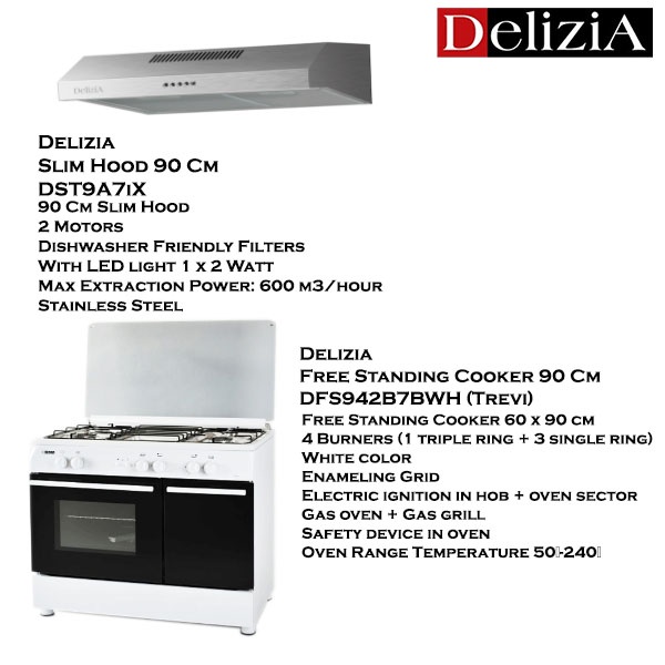 Jual PACKAGE DEAL Free Standing Cooker 90 Cm DFS942B7BWH+DST9A7IX ...