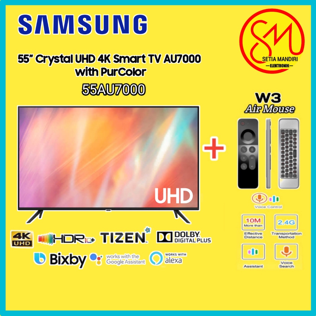 Jual Samsung Smart TV 55 Inch Crystal 4K UHD 55AU7000 / UA55AU7000 Shopee Indonesia