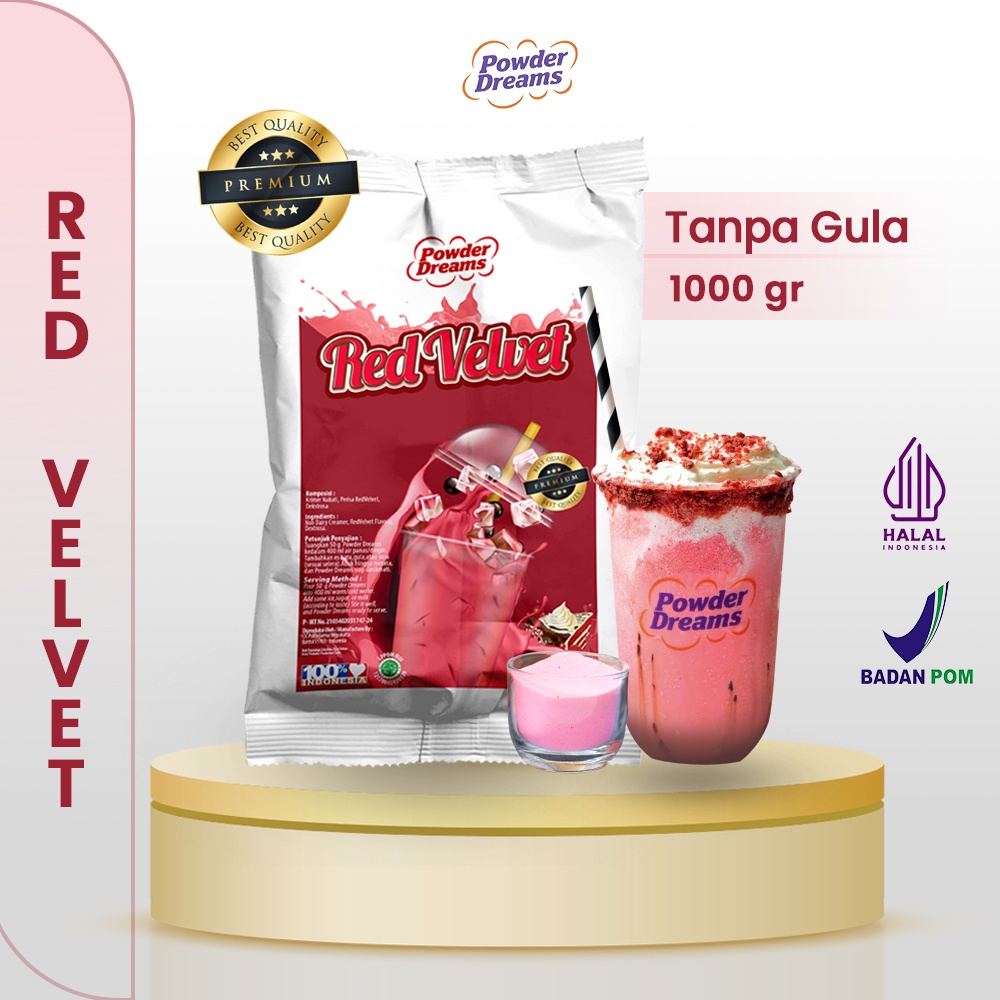 Jual Bubuk Minuman Rasa Red Velvet Varian Premium Kemasan 1kg Powder Dreams Shopee Indonesia 8862