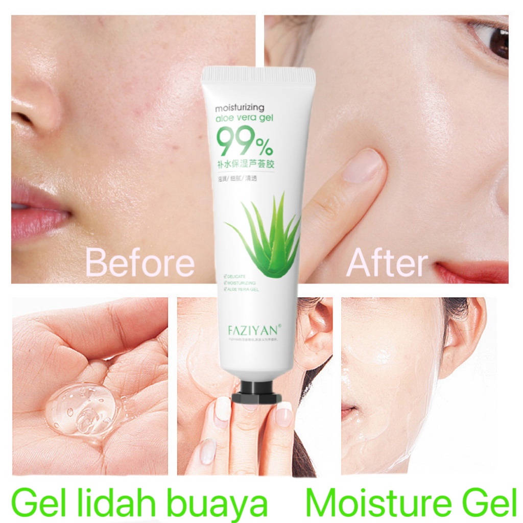 Jual [COD] FAZIYAN ALOE VERA GEL Gel Lidah Buaya 99% Soothing Gel ...