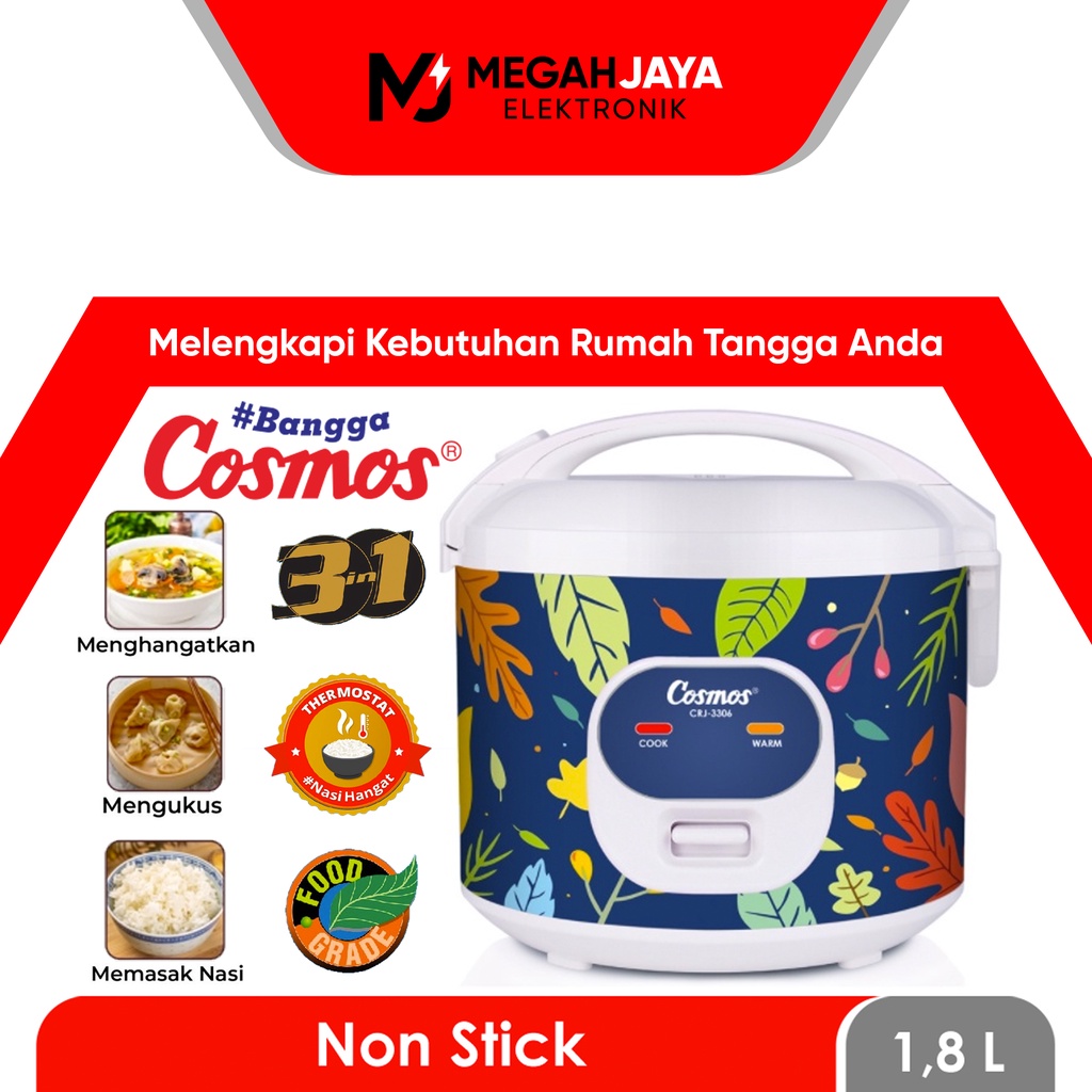 Jual Cod Ready Cosmos Rice Cooker Magic Com Crj 3306 Crj 3306