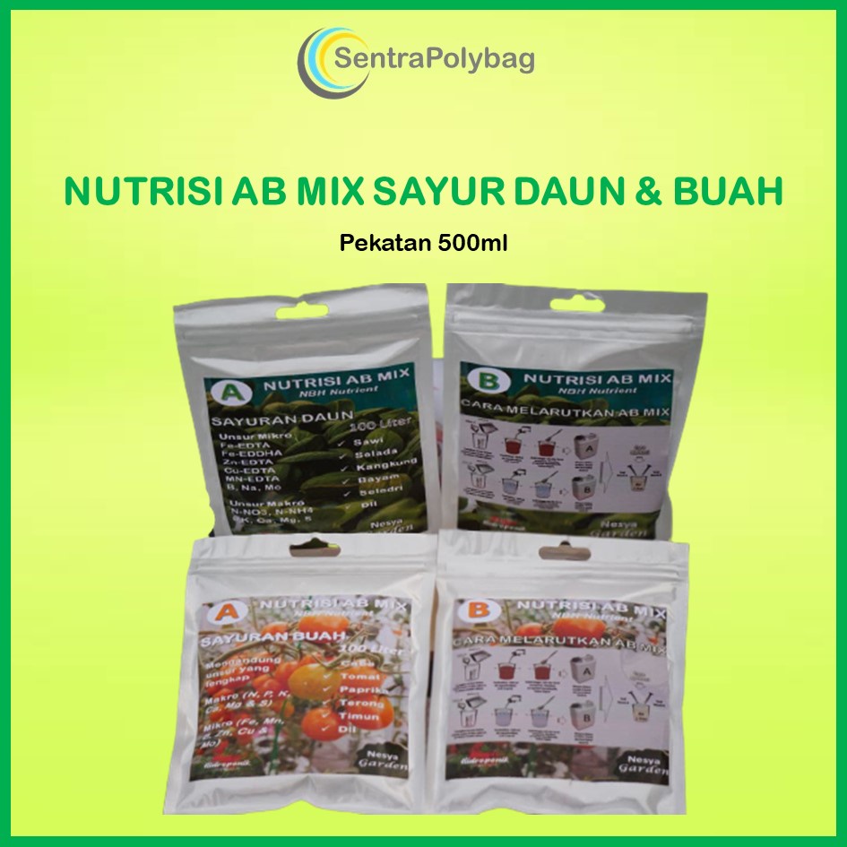 Jual Nutrisi Abmix AB Mix Sayur Daun Padat Hidroponik 500 Ml - Abmix ...