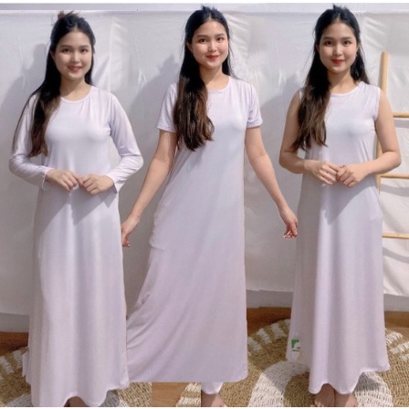 Jual Manset Baju Iner Gamis Lengan Panjang Pendek Inner Long Dress ...