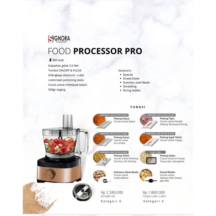 Jual Gilingan Food Processor Pro Signora (New Cubic Cutter) Shopee