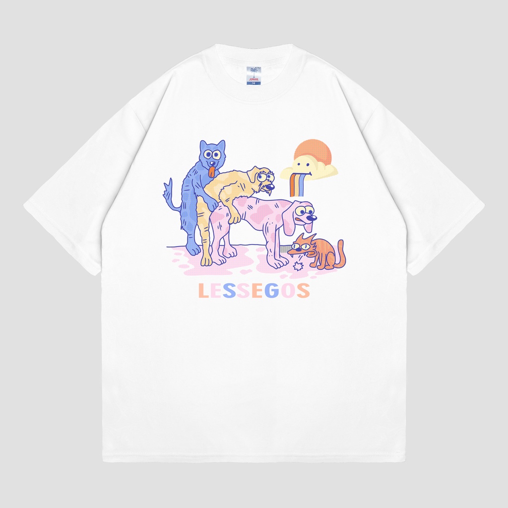 Jual Lessegos Tshirt Oversize Putih Doggy | Shopee Indonesia