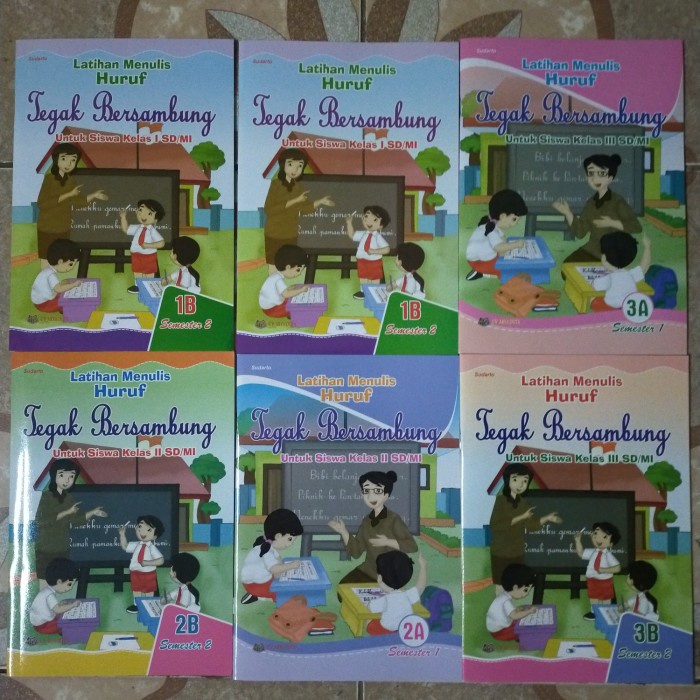 Jual PAKET BUKU LATIHAN MENULIS HURUF TEGAK BERSAMBUNG KELAS 1A,1B,2A ...