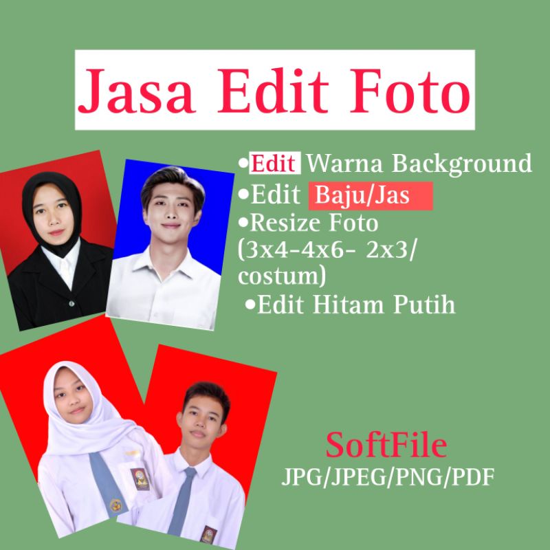 Jual Edit pas Foto Ubah Background Foto Ganti Baju/jas Shopee Indonesia