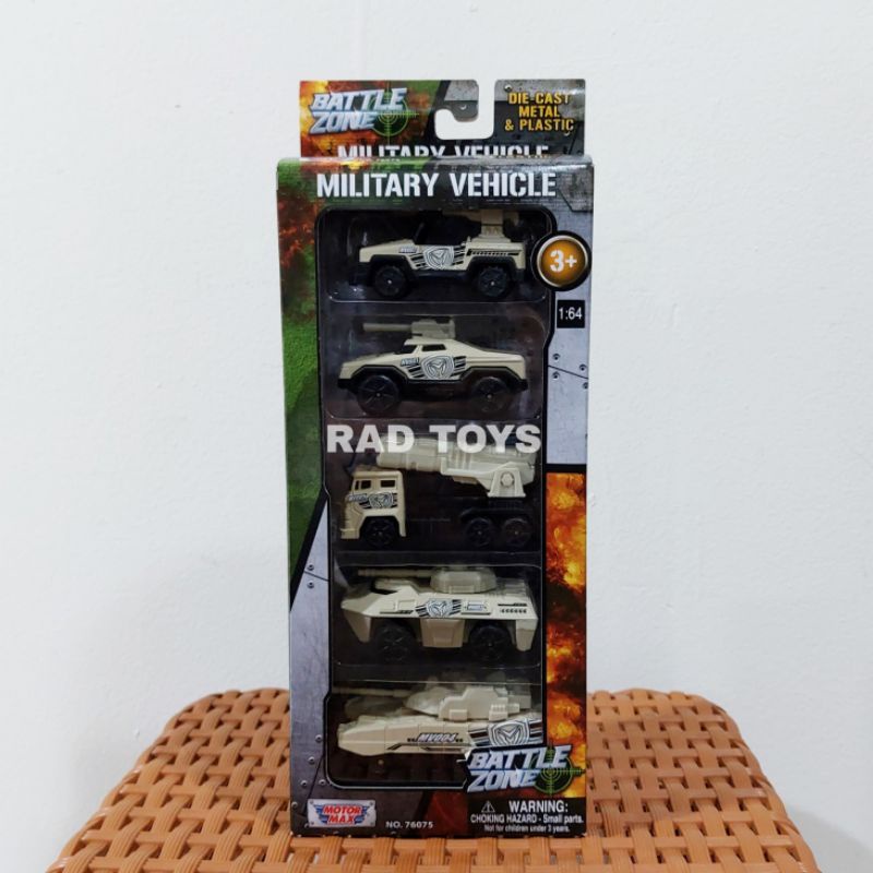 Jual Military vehicle motor max battle zone set 5 die cast 1:64 ...