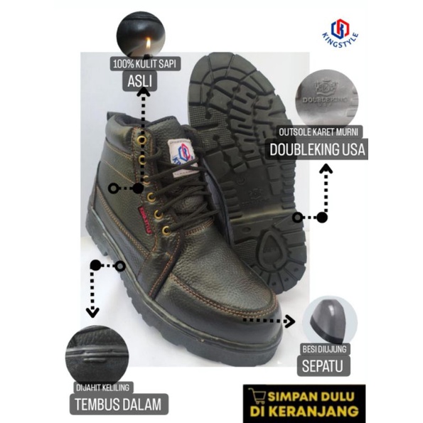Jual King Style Safety Boot I Safety Shoes Pria Kulit Sapi I Sepatu