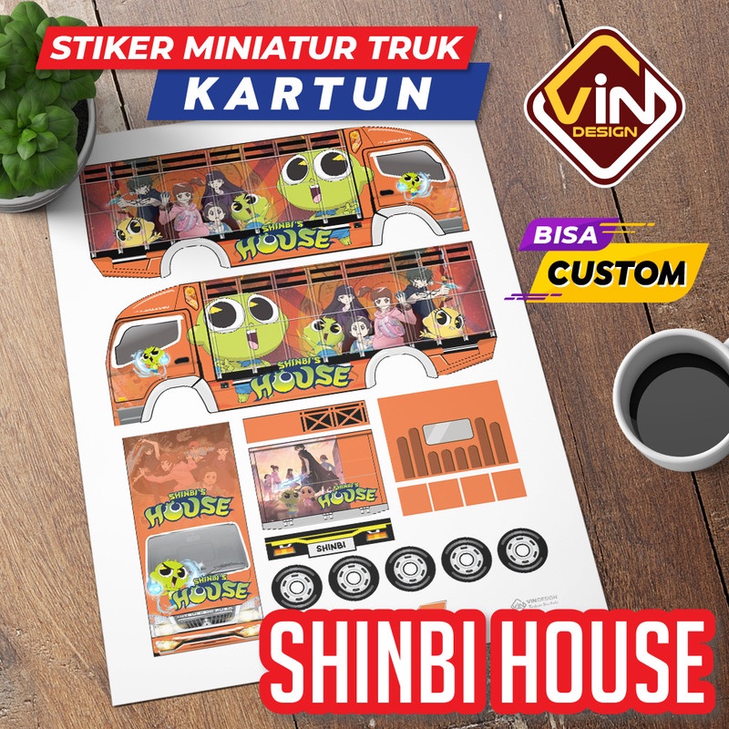 Jual Stiker Miniatur Truk Shinbi Kartun Pola Sticker Miniatur Truck Oleng Shopee Indonesia