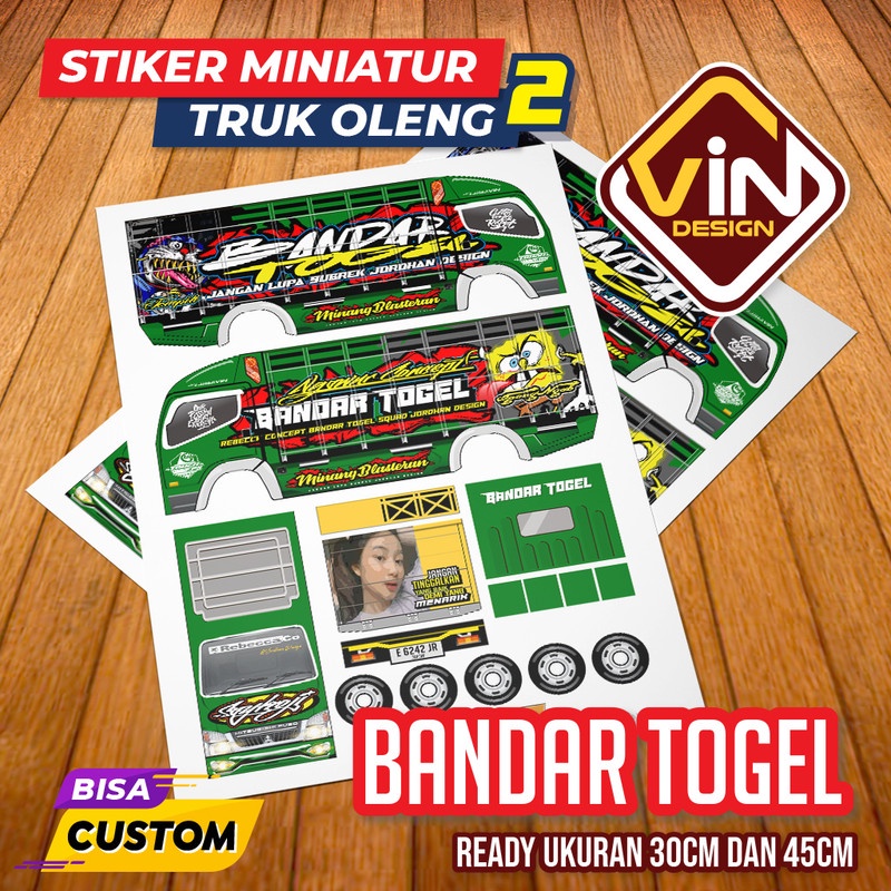 Jual Stiker Miniatur Truk Bandar Pola Sticker Miniatur Truck Oleng