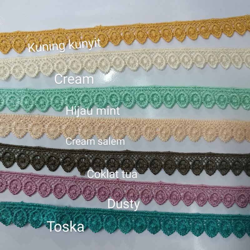 Jual RENDA GYPER MODEL RODA OVAL HARGA PER 100CM | Shopee Indonesia