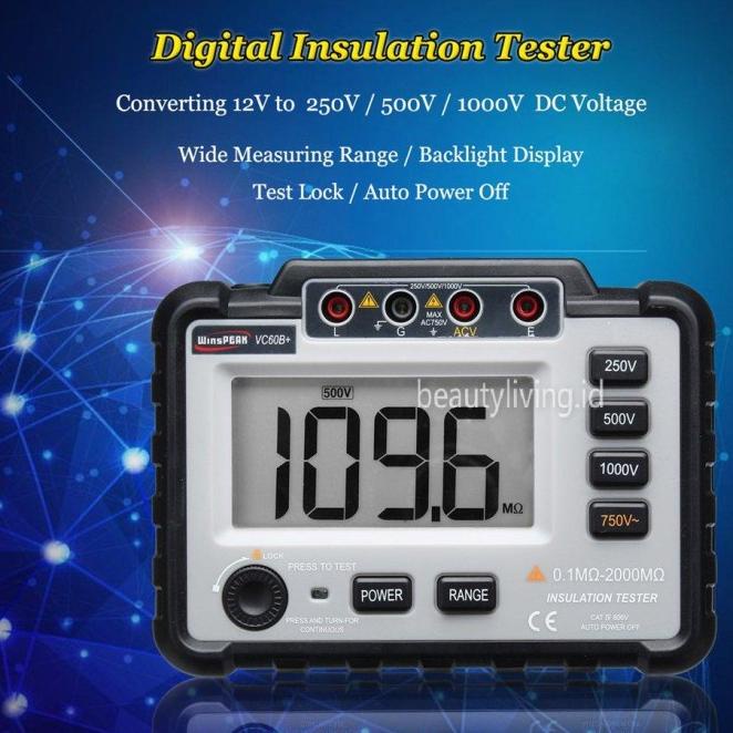 Jual Vc60B + Digital Insulation Resistance Tester Earth Ground Meter ...