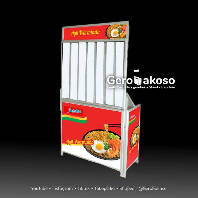 Jual Booth Portable Gerobak Lipat Warmindo Gratis Jasa Desain