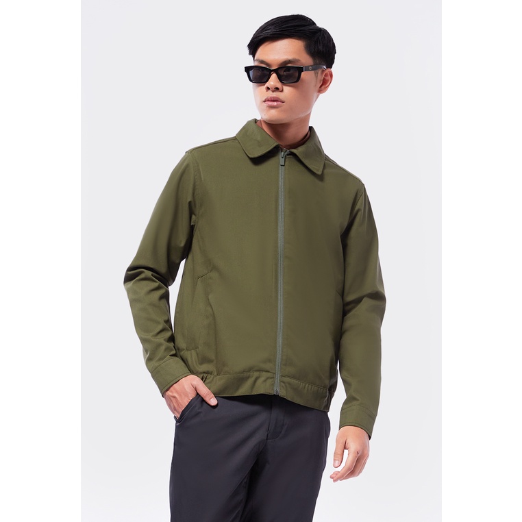 Jual Executive Slim Fit Jacket with Front Zipper Olive | Shopee Indonesia