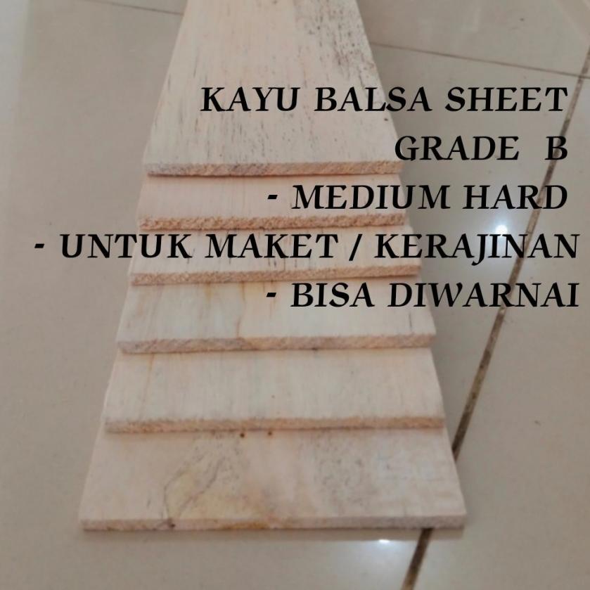 Jual TrxDd2D7 Grade B Kayu Balsa 1.5mm X 10cm X 1meter Papan Balsa ...