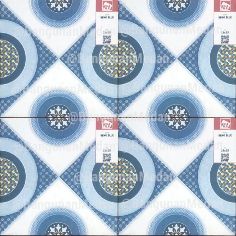 Jual ASIA TILE KERAMIK LANTAI KAMAR MANDI KASAR 25X25 KW B RENO BLUE ...
