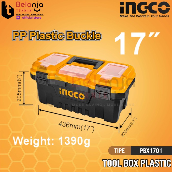 Jual Ingco Toolbox Plastik Tool Box Kotak Tempat Perkakas Inch Pbx Original Shopee