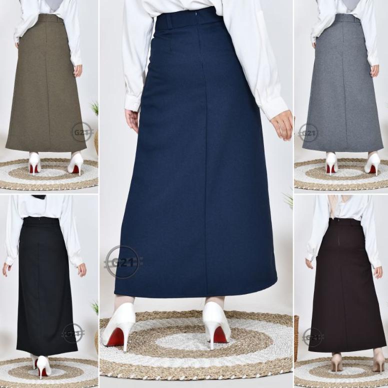 Jual Best - Rok Kerja Panjang Hitam Rok A Line Bahan Formal Kantor ...