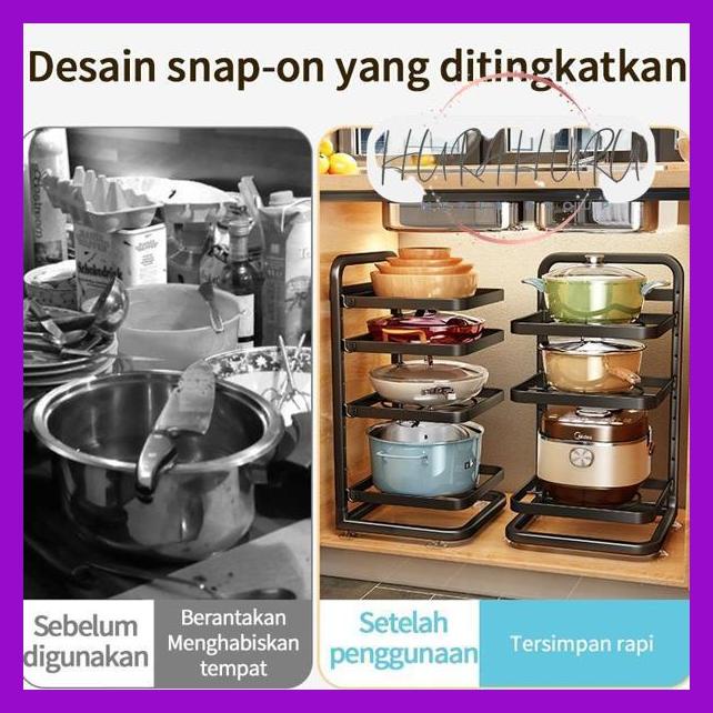 Jual Rak Mount Panci Dapur Susun Rak Panci Bawah Wastafel Stainless Steel Side Dish Rack Pan