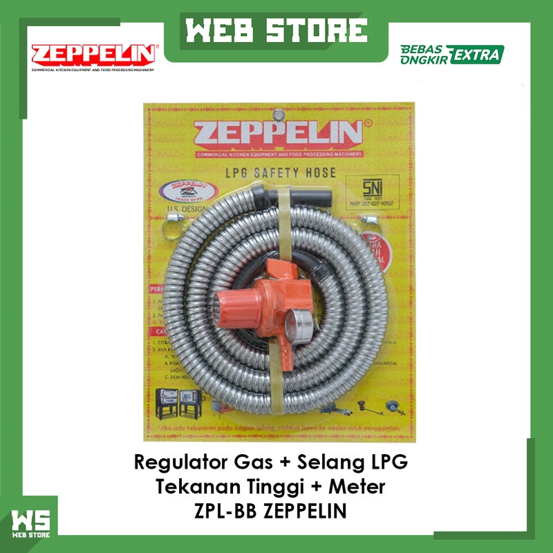 Jual Regulator Gas + Selang LPG Tekanan Tinggi + Meter ZPLBB ZEPPELIN