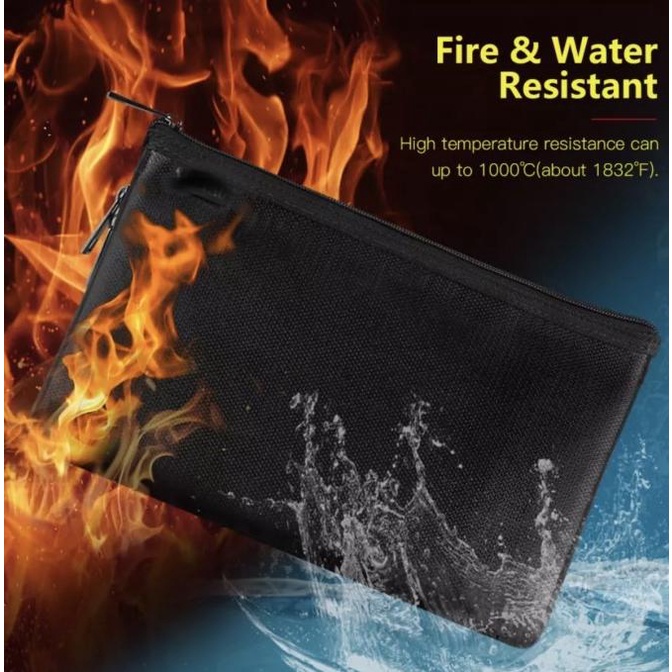 Jual PANACHE Fireproof Waterproof Document Pouch Travel Bag Organizer ...