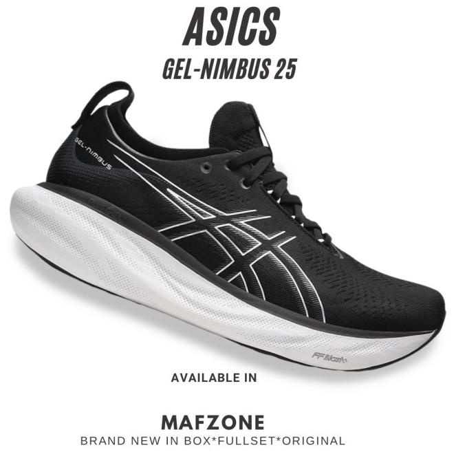 Jual ASICS GEL-NIMBUS 25 Mens Running Black/Pure Silver ORIGINAL ...