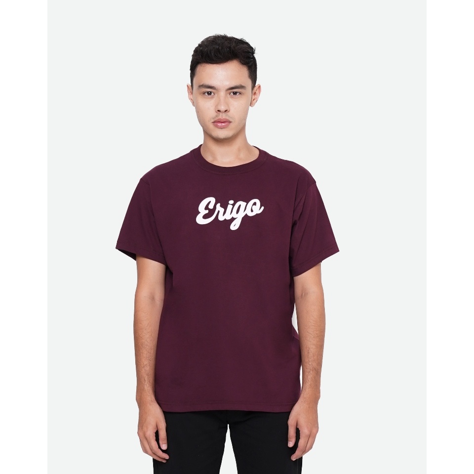 Jual Erigo TShirt Basic Maroon White Unisex Shopee Indonesia