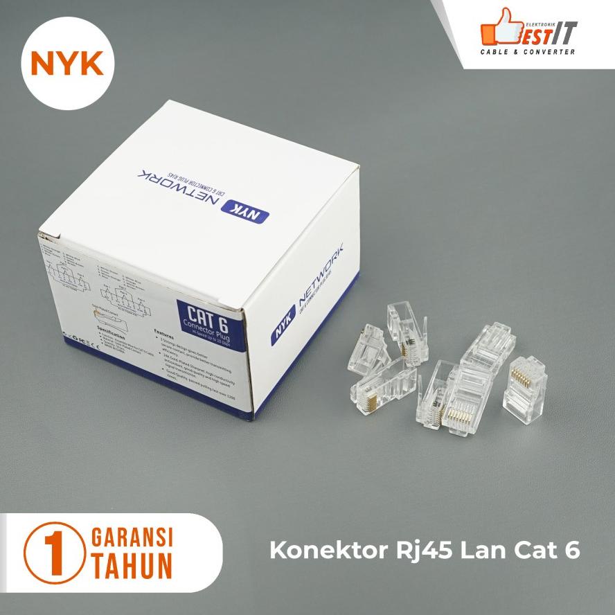 Jual KONEKTOR RJ45 LAN CAT 6 1BOX ISI 50PCS- CONNECTOR RJ45 CAT6 HIGH ...