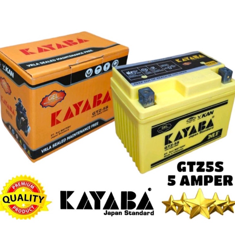 Jual Kualitas Premium.. AKI MOTOR BARU MERK KAYABA GTZ5S 12V 5AH ACCU