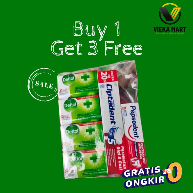 Jual PROMO Paket Hemat Sabun Dettol & Pasta Gigi (Sabun Dettol 60g x