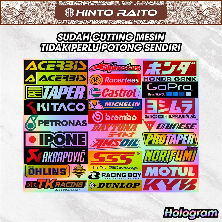 Jual Stiker Motor Hologram Stiker Racing Hologram 1 Pack Isi 26 Sticker ...