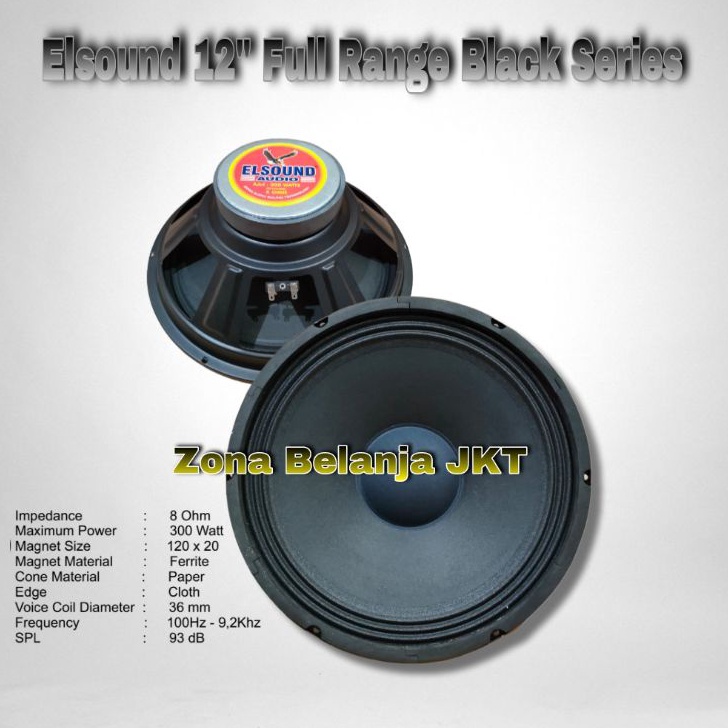 Jual Promo Speaker Elsound Inch Full Range Watt Black Series