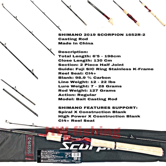 Jual Shimano Scorpion 1652R-2 2019 Bc Rod Garansi Resmi Shimano