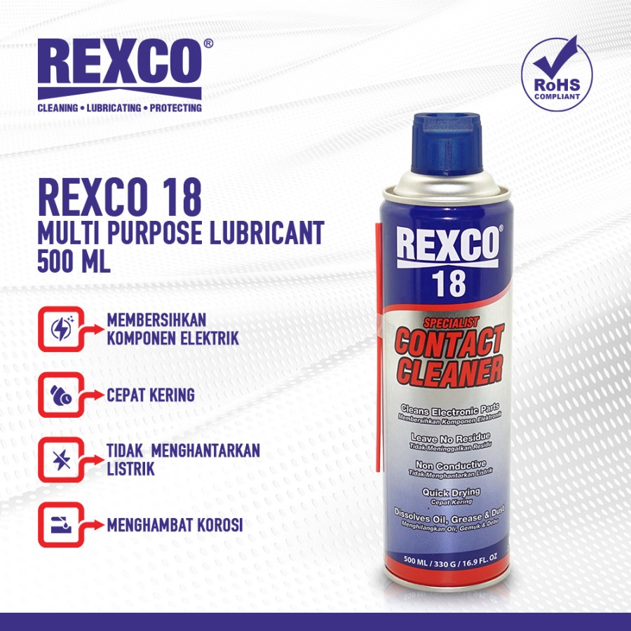 Jual Rexco 18 Pembersih Elektrik & Elektronik (Contact Cleaner) 500 Ml ...