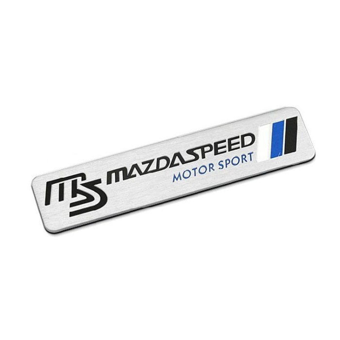 Aluminum Trunk Emblem Badge – Mazda MS / Mazdaspeed Style – Red Chrome Finish