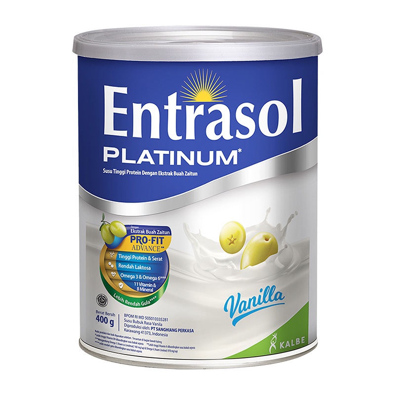 Jual Entrasol Platinum Susu Bubuk Nutrisi Dewasa Vanilla 400 g | Shopee ...