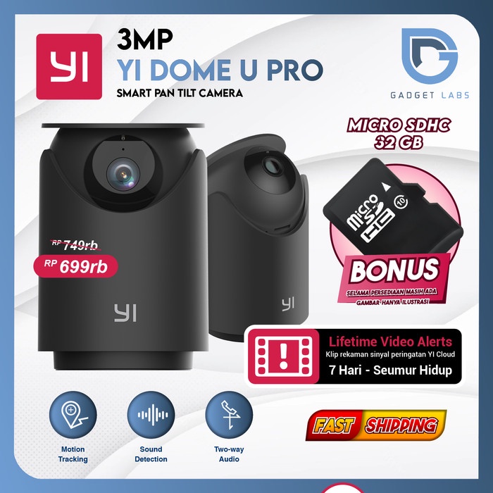 Jual CCTV Yi Dome Camera U PRO 3MP Wifi IP Camera with Face Detection