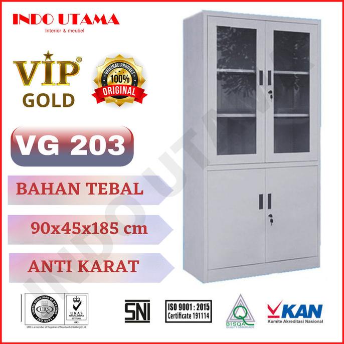 Jual Lemari Besi Kaca Filling Cabinet Almari Kantor Kombinasi Vip Vg Shopee Indonesia