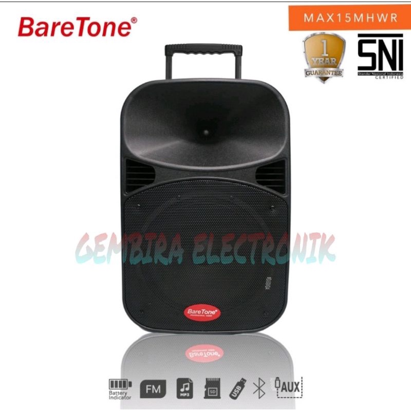 Jual Paket Speaker Karaoke Portable Baretone 15 Inch Max15mhwr Original Good Quality Shopee
