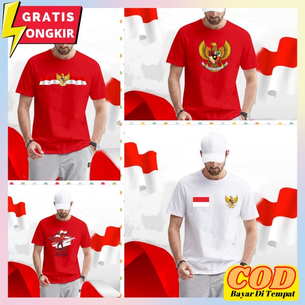 Jual Baju Kaos Kemerdekaan Atasan Merah Putih Dewasa Tshirt Dirgahayu