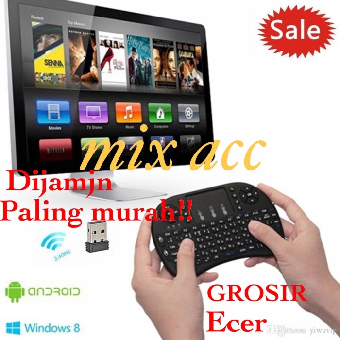 Jual Mini Keyboard Wireless i8 2.4G Handheld Keyboard For PC Android TV ...