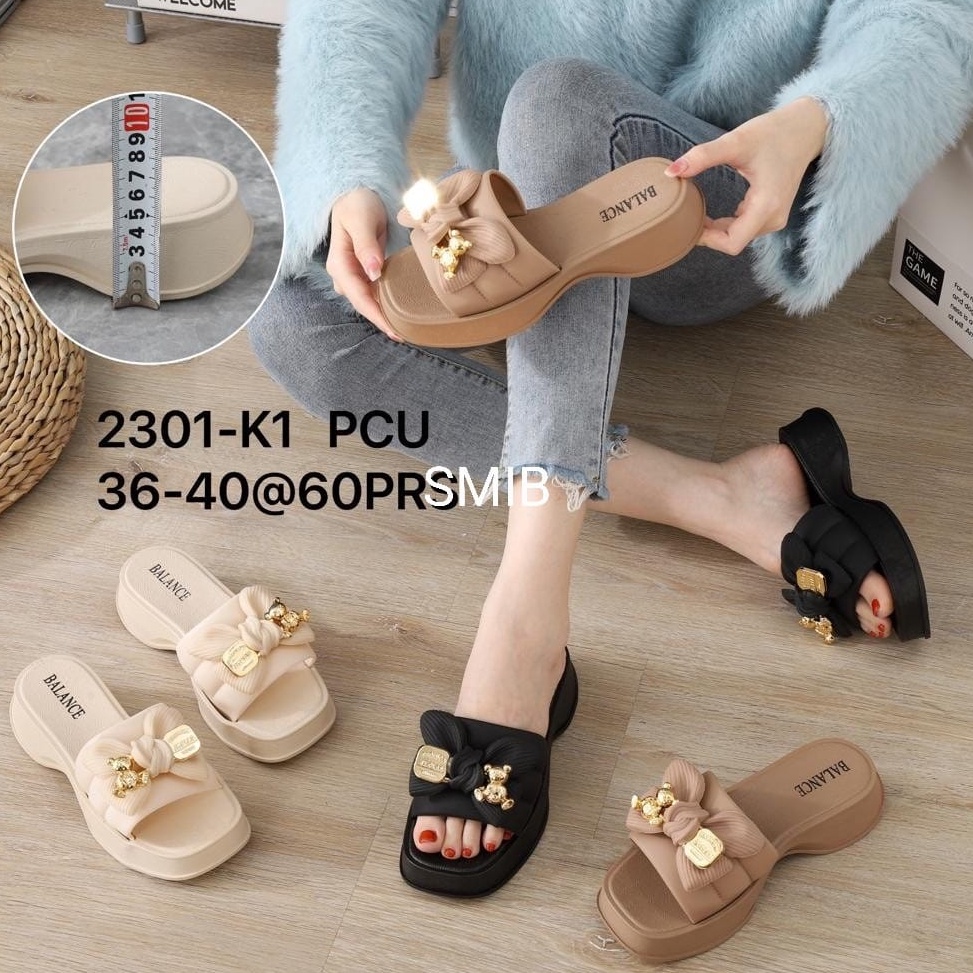 Jual VZXD-64 Sandal Selop Wanita Karet Import BALANCE Motif