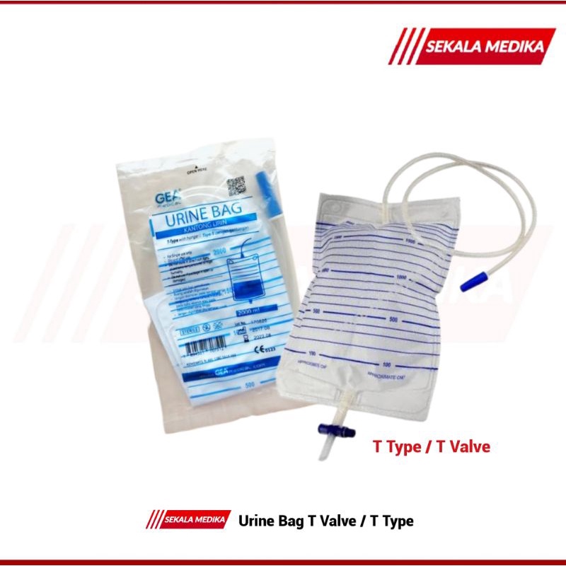 Jual Urine Bag T Valve Ml Anti Reflux Kantong Kencing T Type Satuan Shopee Indonesia